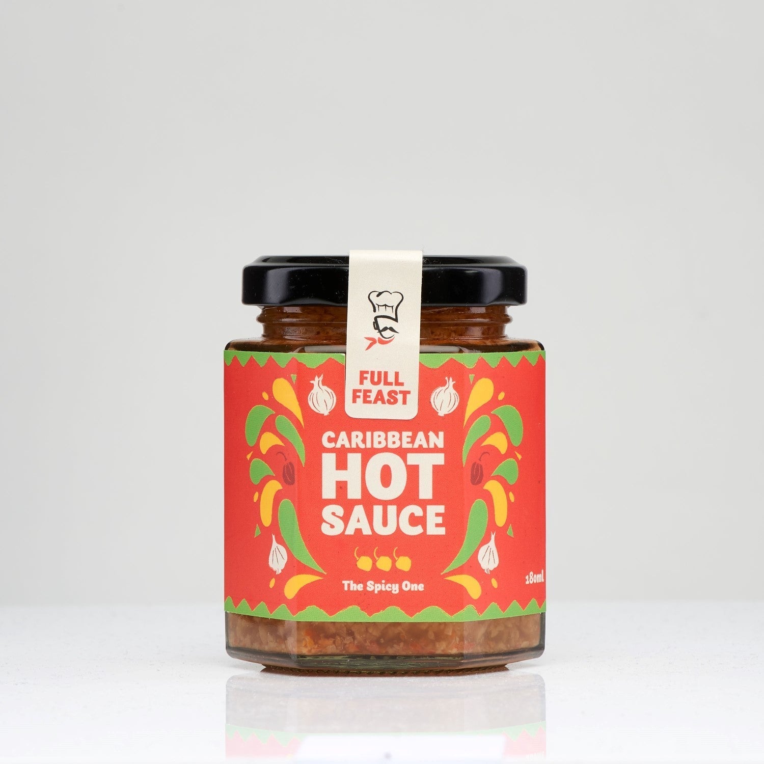 Full Feast Caribbean Hot Sauce — buy online UK — close-up