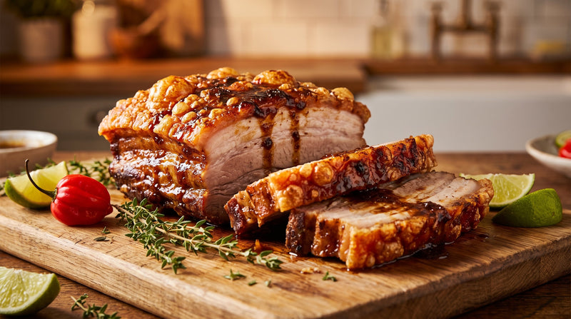 Caribbean Pork Belly: Slow-Roasted, Sticky, Crackling and All