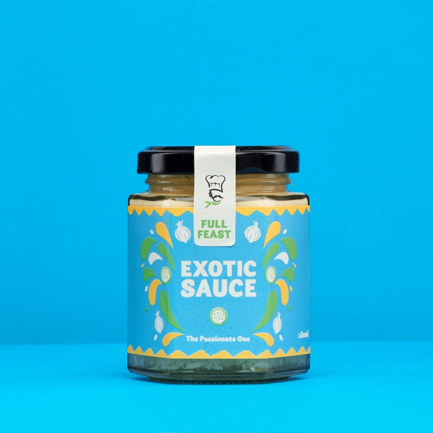 Full Feast Exotic Caribbean Sauce — fruity hot sauce UK — front label